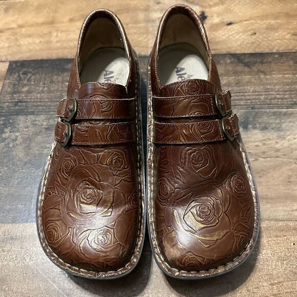 Alegria Alli Choco and Gold Rose Loafers - Picture 4 of 9